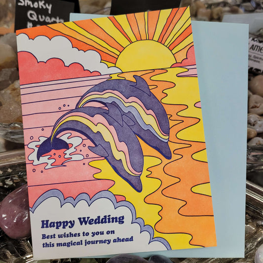 Happy Wedding Dolphins Card