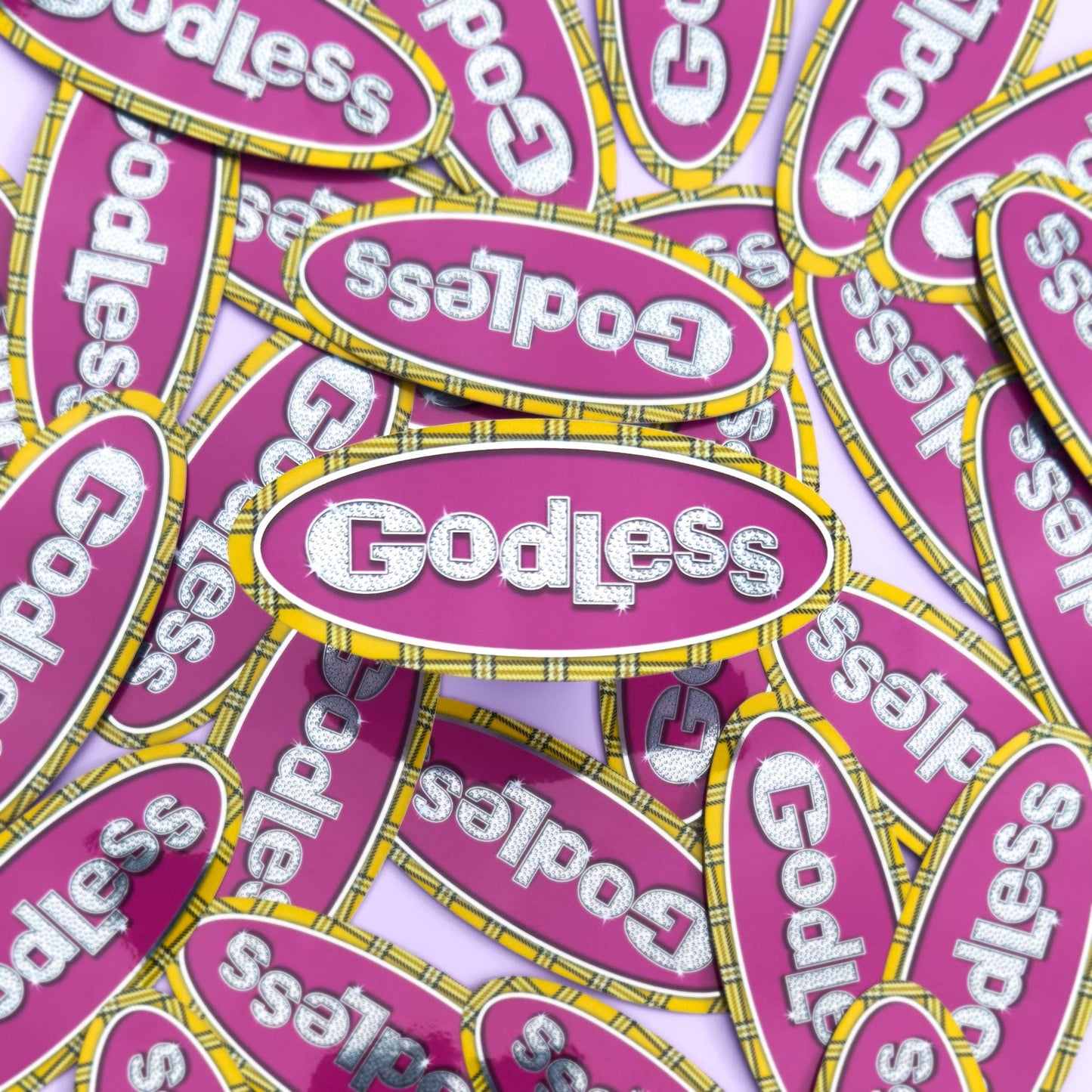 Godless Metallic Silver Sticker