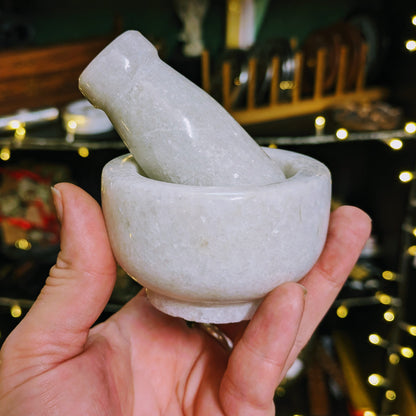 White Mortar and Pestle