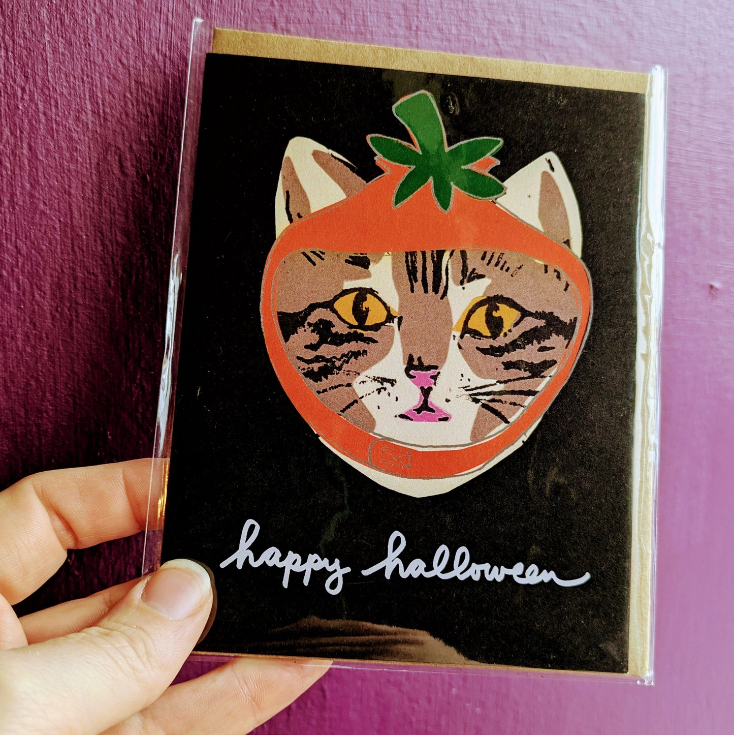 Pumpkin Cat Halloween Card