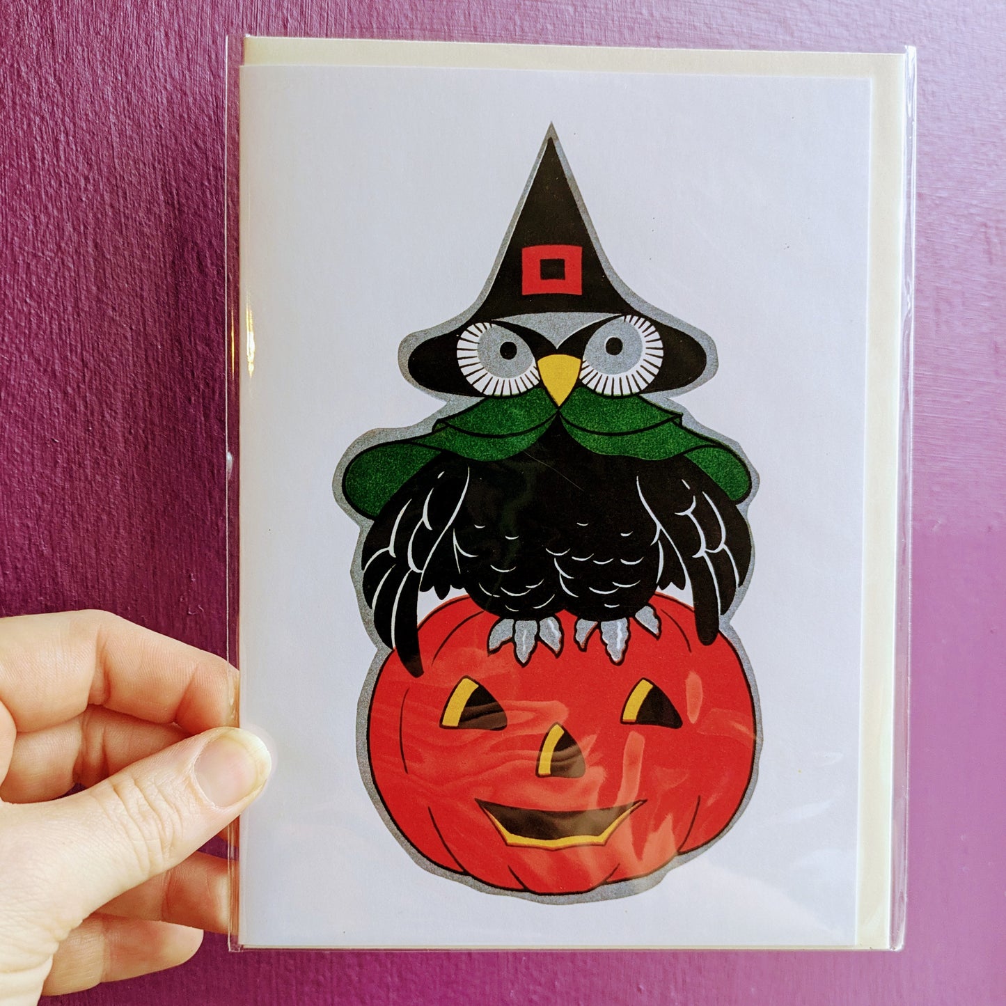 Halloween Owl Sitting on a Jack-o-Lantern Card