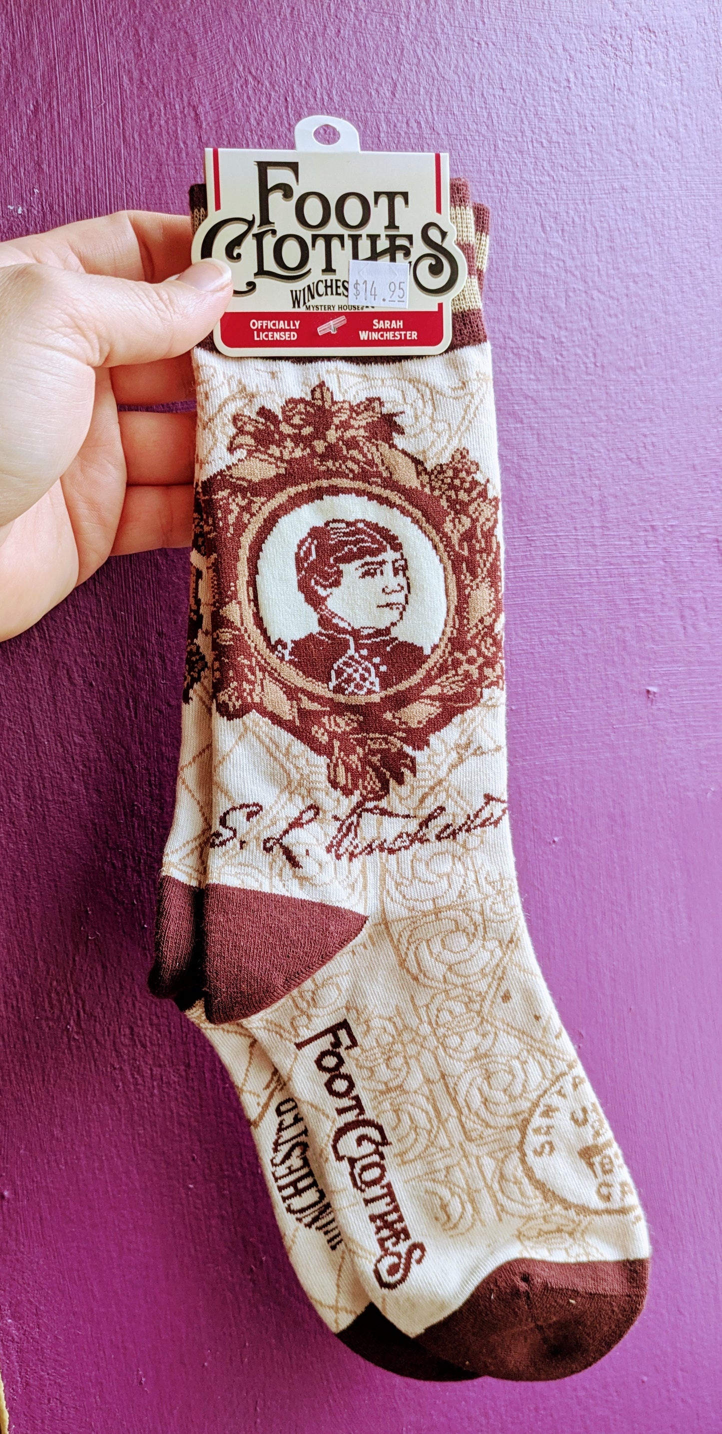 Winchester Mystery House Sarah Winchester Portrait Crew Socks