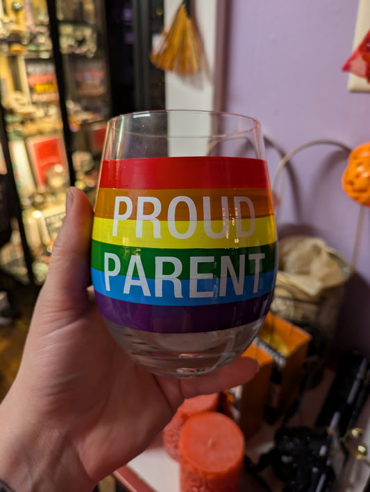 Proud Parent Stemless Wine Glass