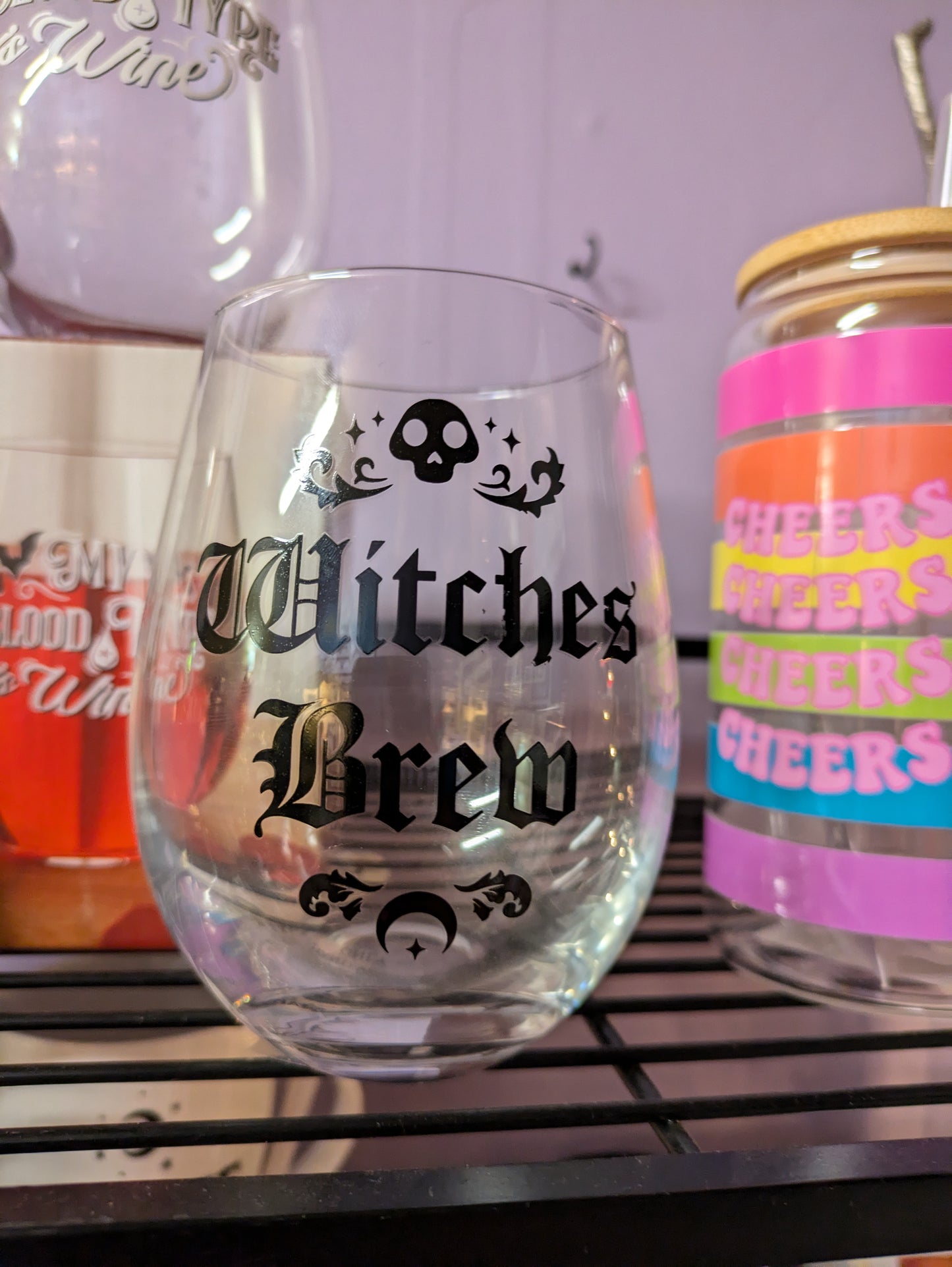 Witches Brew Stemless Wine Glass