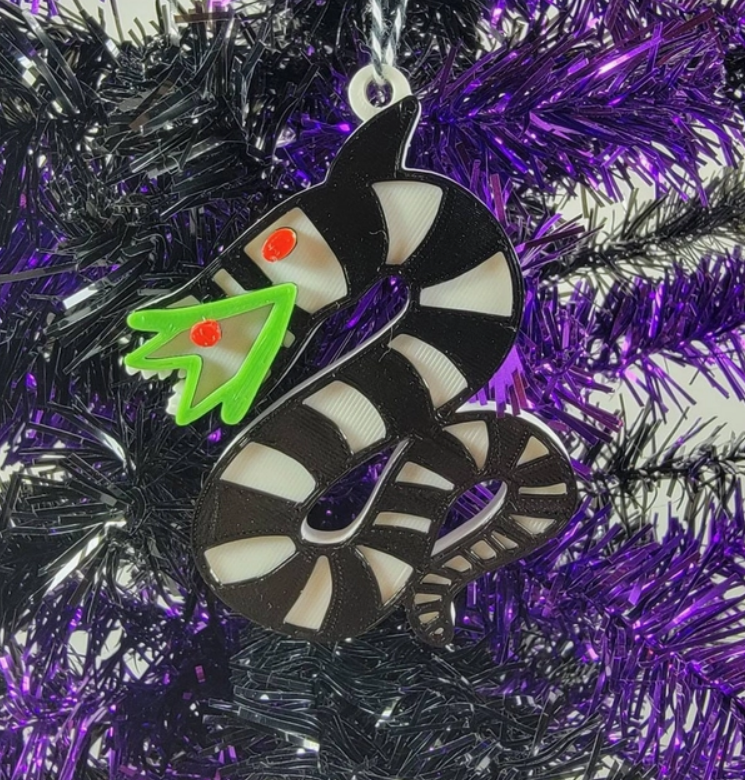 Sandworm 3D Printed Spooky Christmas Ornament