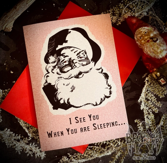 Creepy Vintage Santa Christmas Card