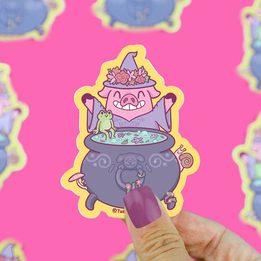 Cauldron Piggy Vinyl Sticker