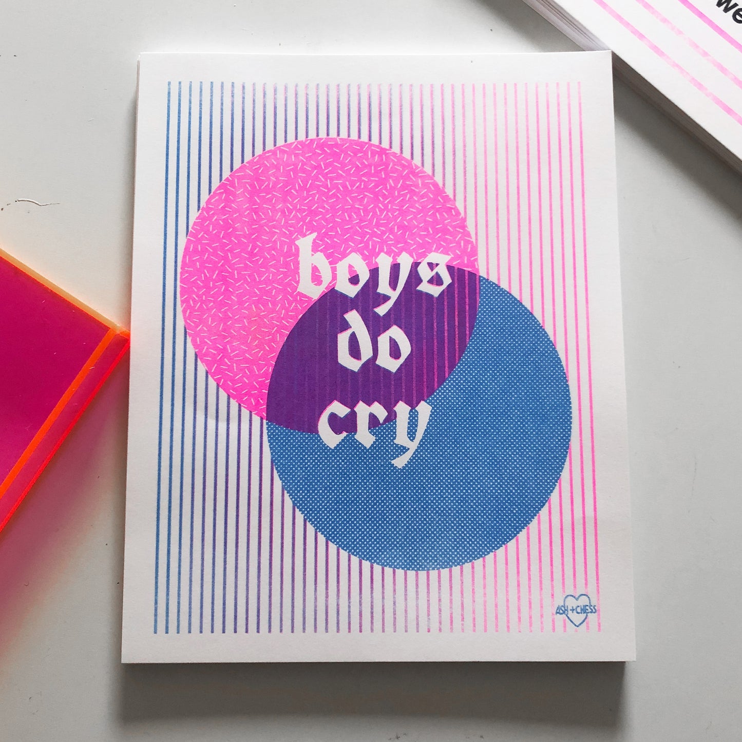 Boys Do Cry Risograph Art Print