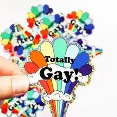 Totally Gay Glitter Sticker