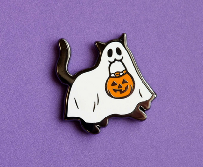 Ghost Cat Pin