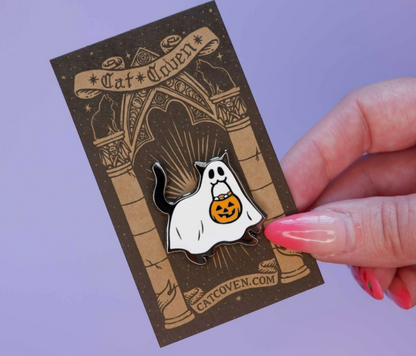 Ghost Cat Pin