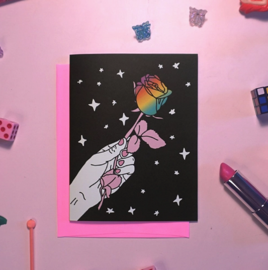 Rainbow Rose Card