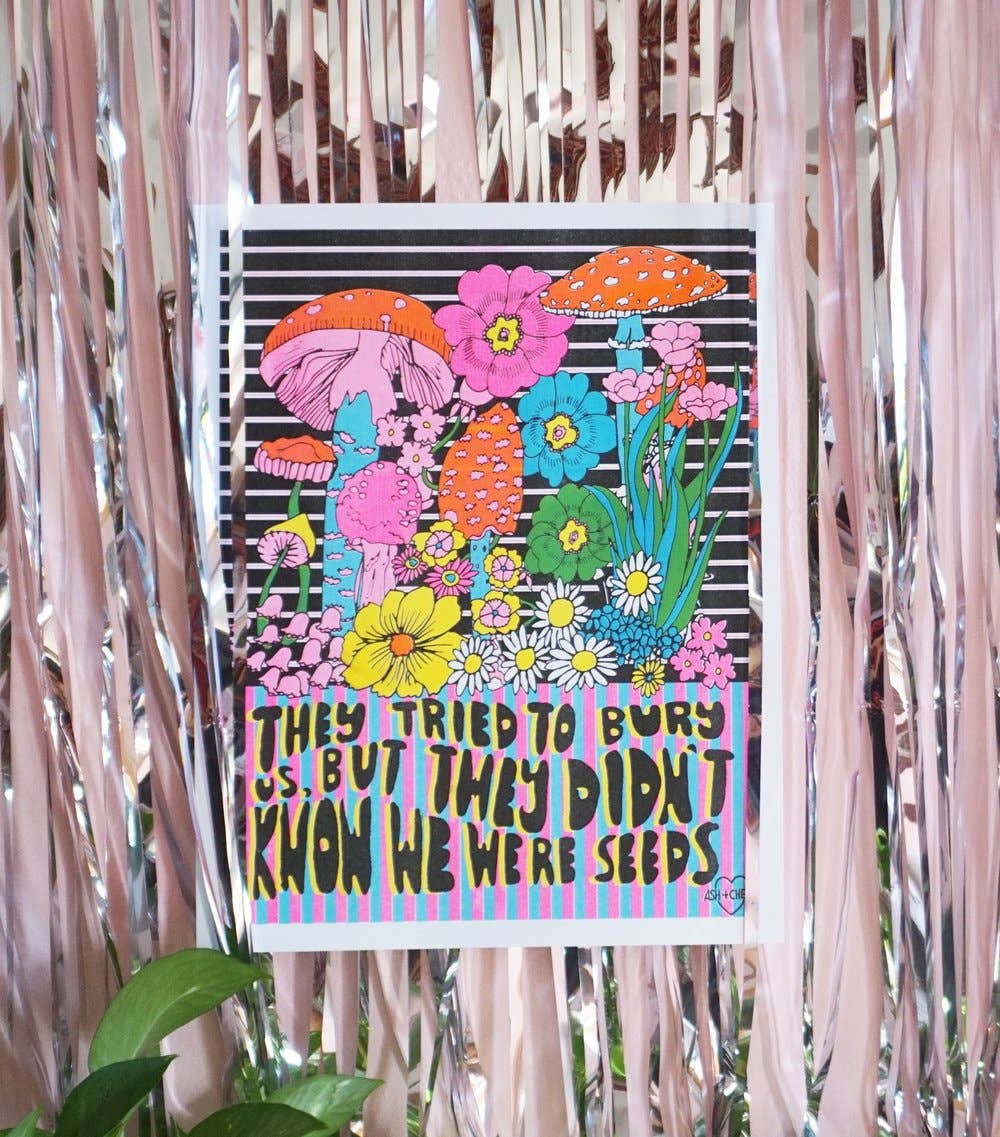 Seeds Risograph Print